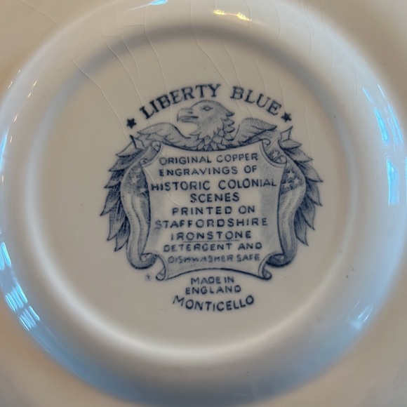 Set of two vintage Liberty Blue Monticello, bread and butter plates - Picture 5 of 5